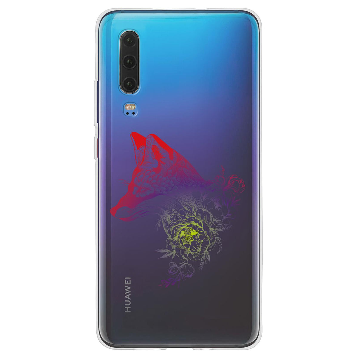 Case für Huawei P30 Silikon-Hülle Floral Fuchs M1-5 – Ansicht 2
