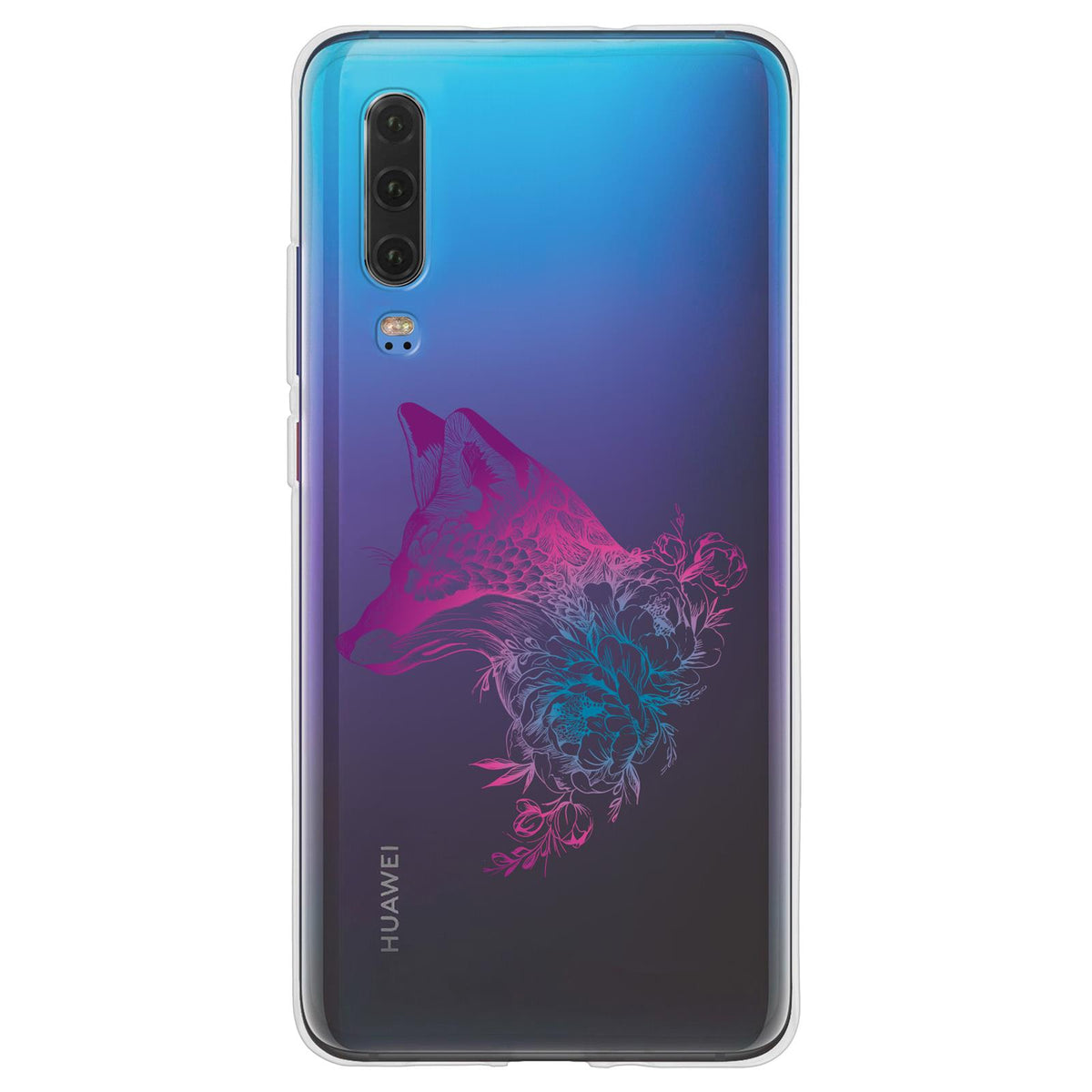 Case für Huawei P30 Silikon-Hülle Floral Fuchs M1-6 – Ansicht 2
