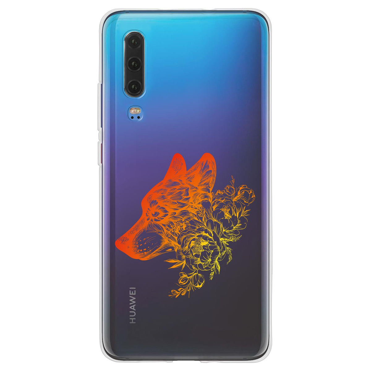 Case für Huawei P30 Silikon-Hülle Floral Wolf M3-2 – Ansicht 2