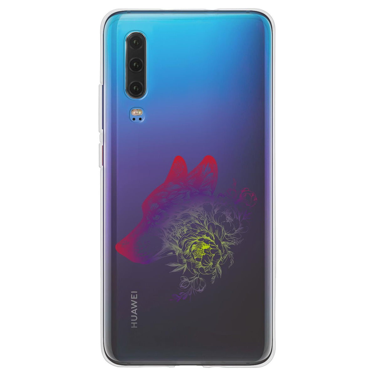 Case für Huawei P30 Silikon-Hülle Floral Wolf M3-5 – Ansicht 2
