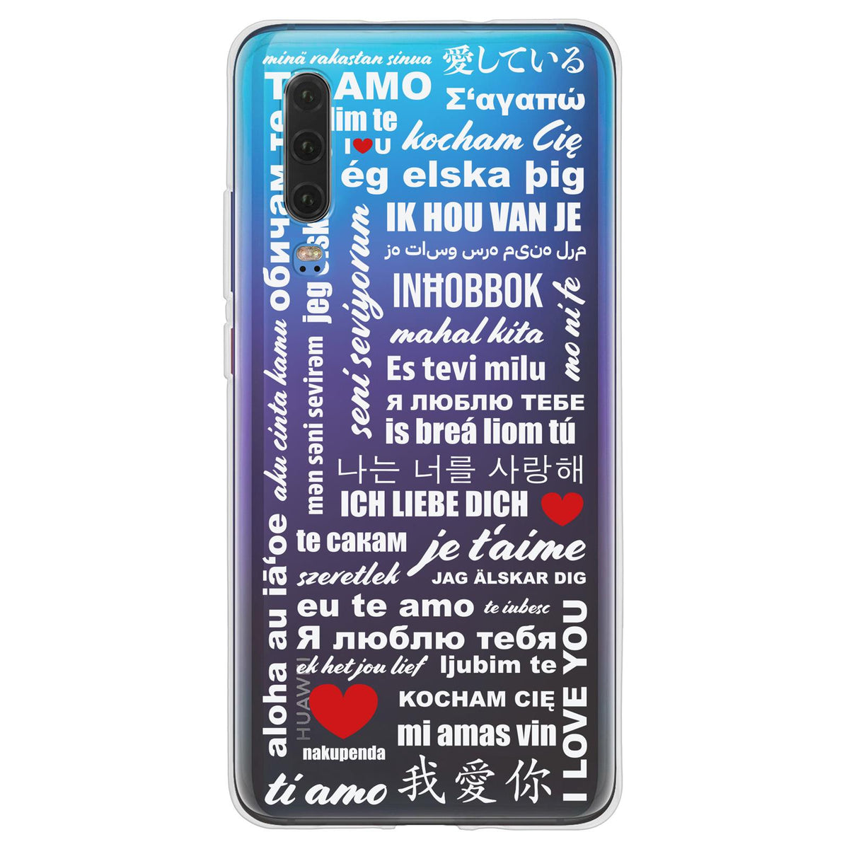 Case für Huawei P30 Silikon-Hülle in Love Wörter M5 – Ansicht 2