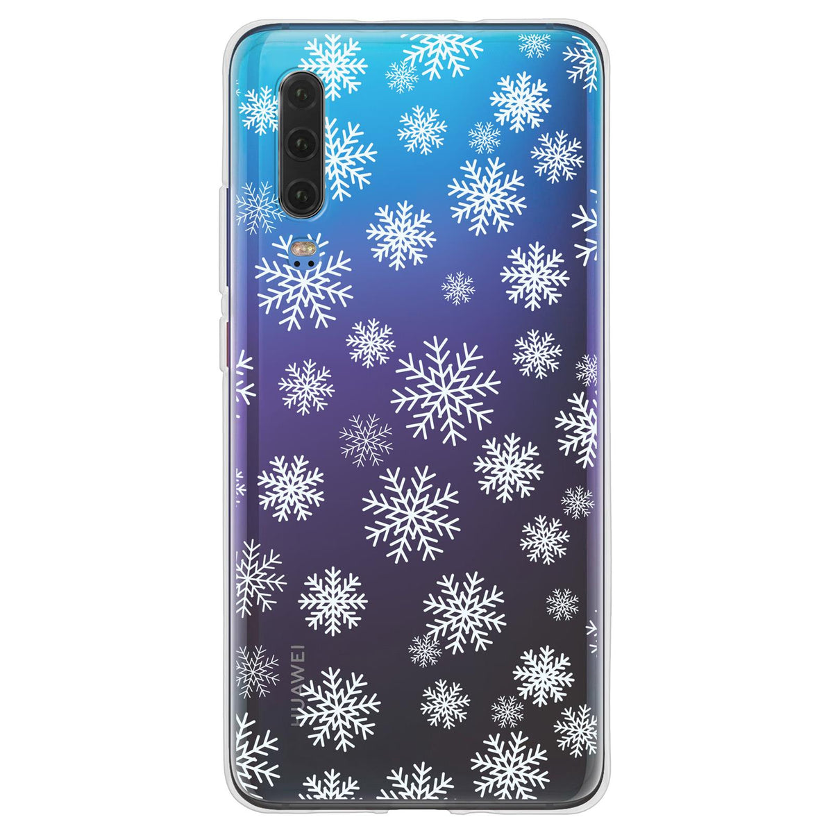Case für Huawei P30 Silikon-Hülle X Mas Weihnachten Schneeflocken M2 – Ansicht 2