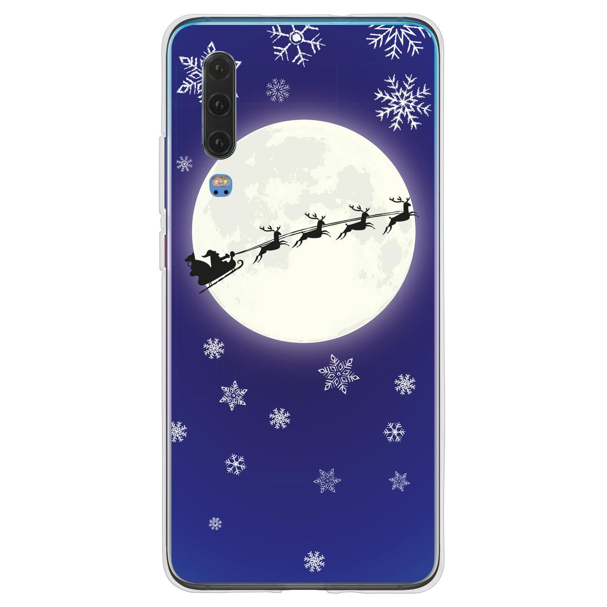 Case für Huawei P30 Silikon-Hülle X Mas Weihnachten Santa - Snowflakes M4 – Ansicht 2