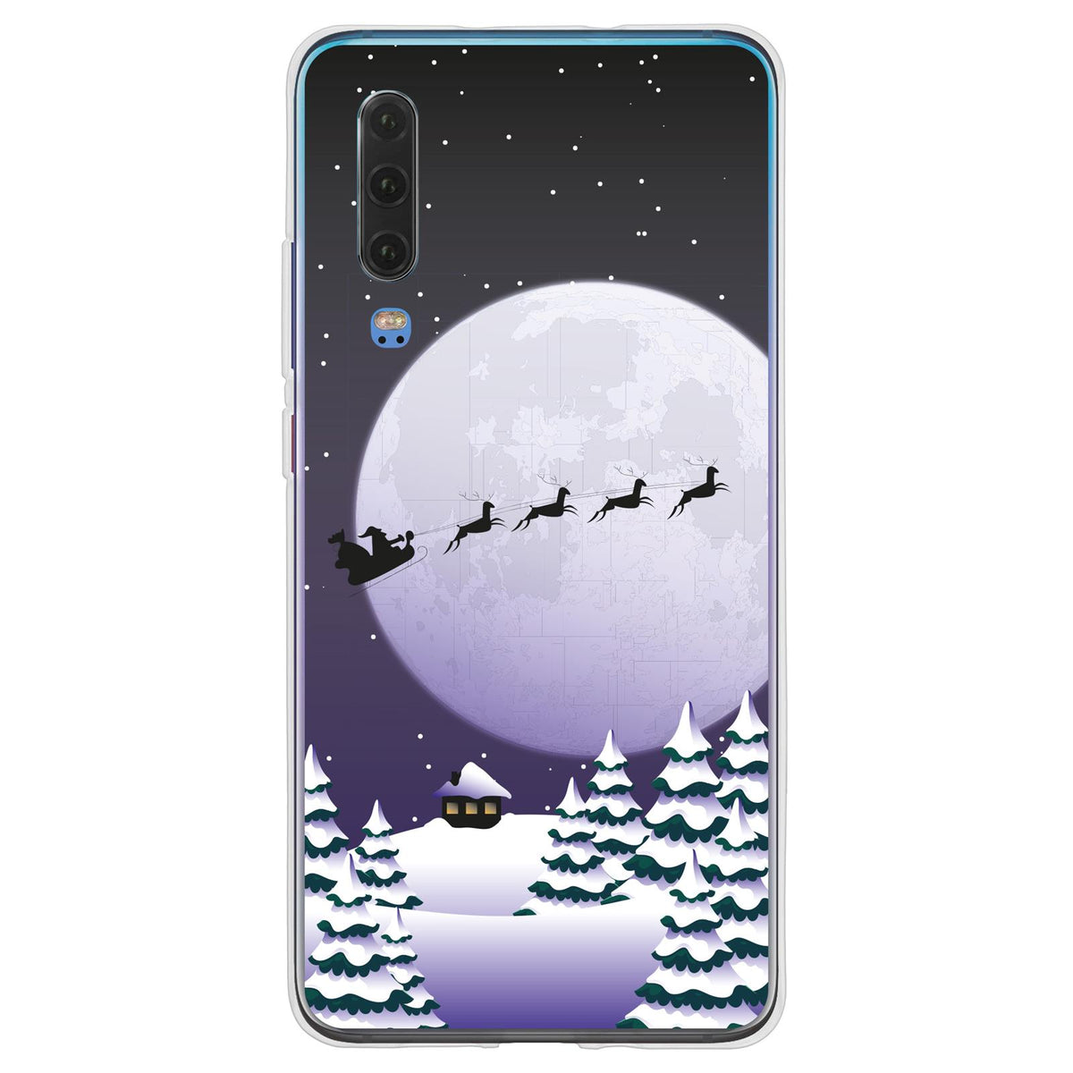 Case für Huawei P30 Silikon-Hülle X Mas Weihnachten Santa - Night M5 – Ansicht 2