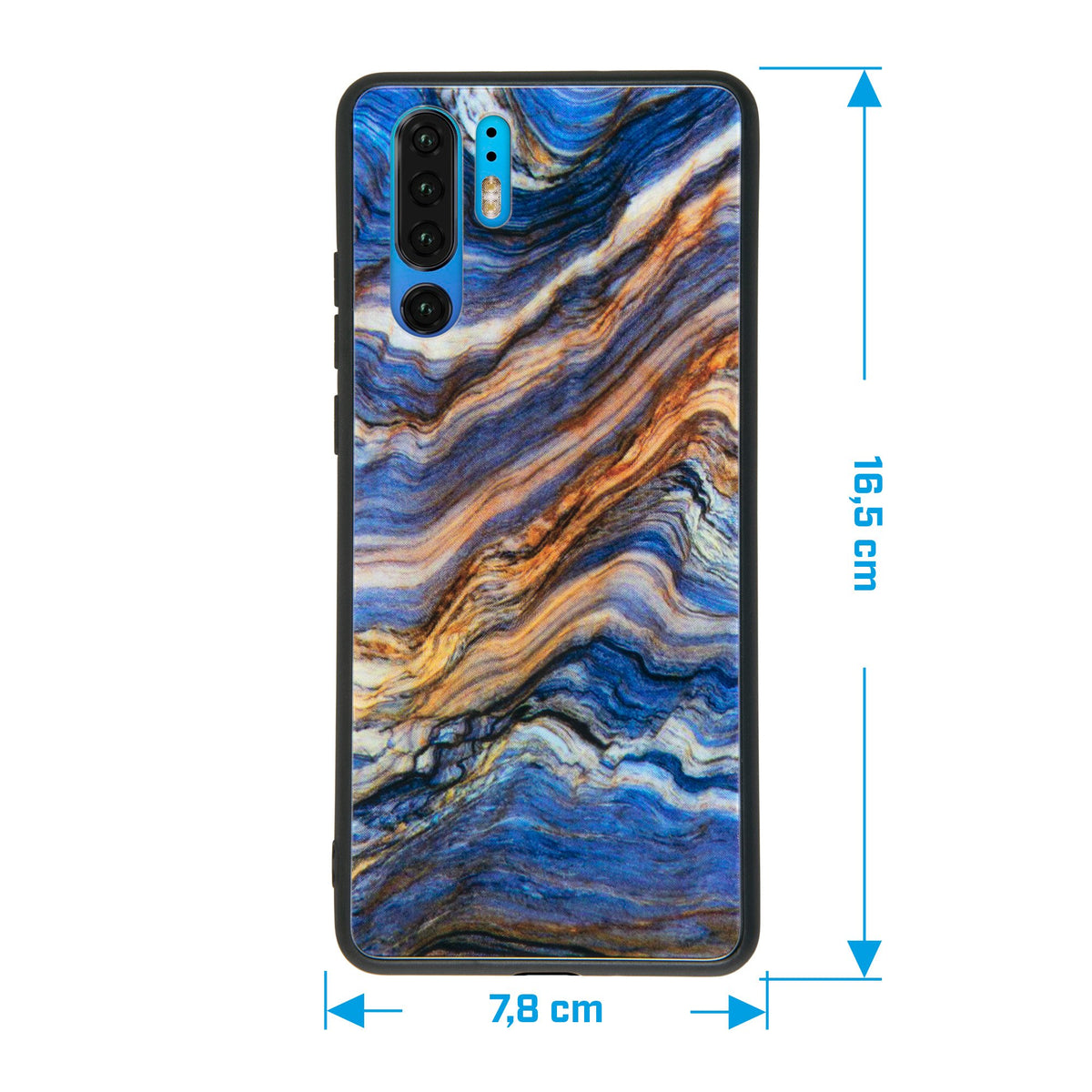Hybridhülle für Huawei P30 Pro - mit Glasrücken - Marmor-Muster Design:02 – Ansicht 2