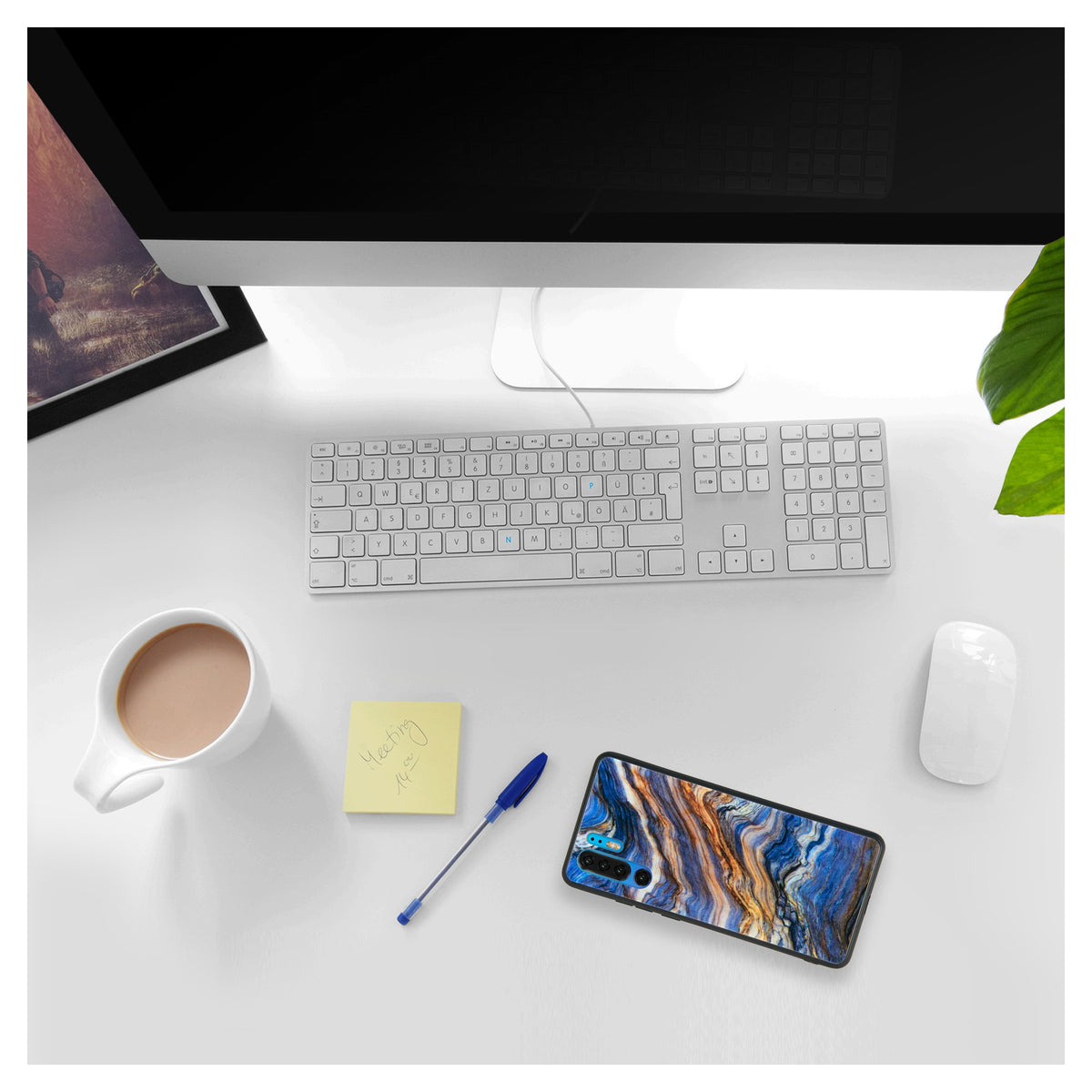 Hybridhülle für Huawei P30 Pro - mit Glasrücken - Marmor-Muster Design:02 – Ansicht 4