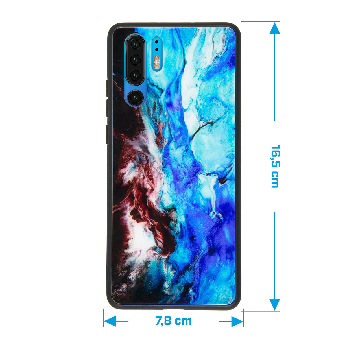 Hybridhülle für Huawei P30 Pro - mit Glasrücken - Marmor-Muster Design:04 – Ansicht 2
