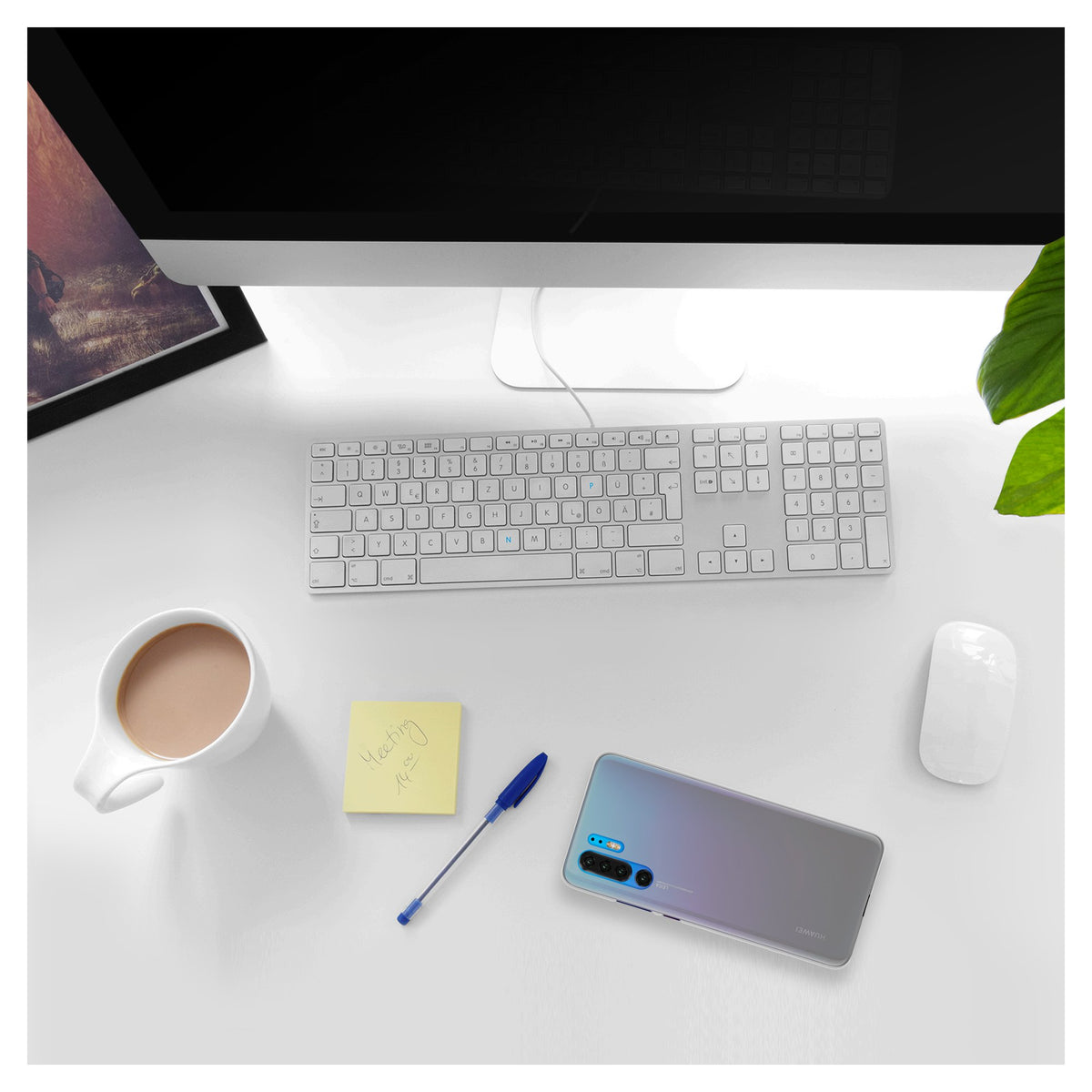 Case für Huawei P30 Pro / P30 Pro New Edition - transparent-weiß Silikon Hülle matt – Ansicht 4