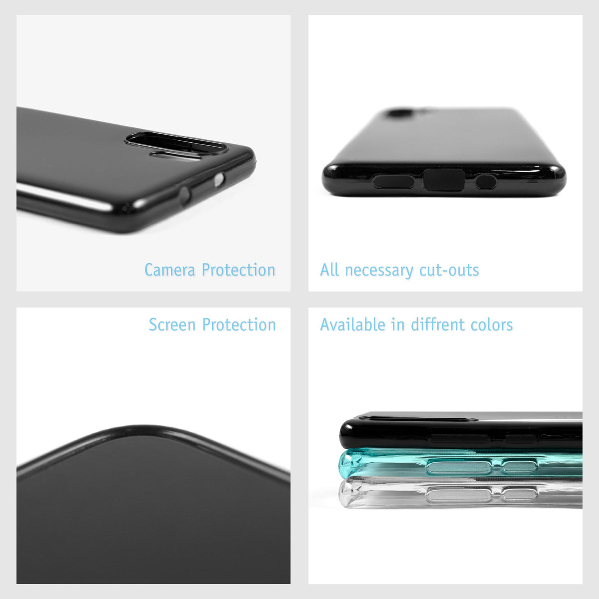 Case für Huawei P30 Pro / P30 Pro New Edition - schwarz Silikon Hülle transparent – Ansicht 4