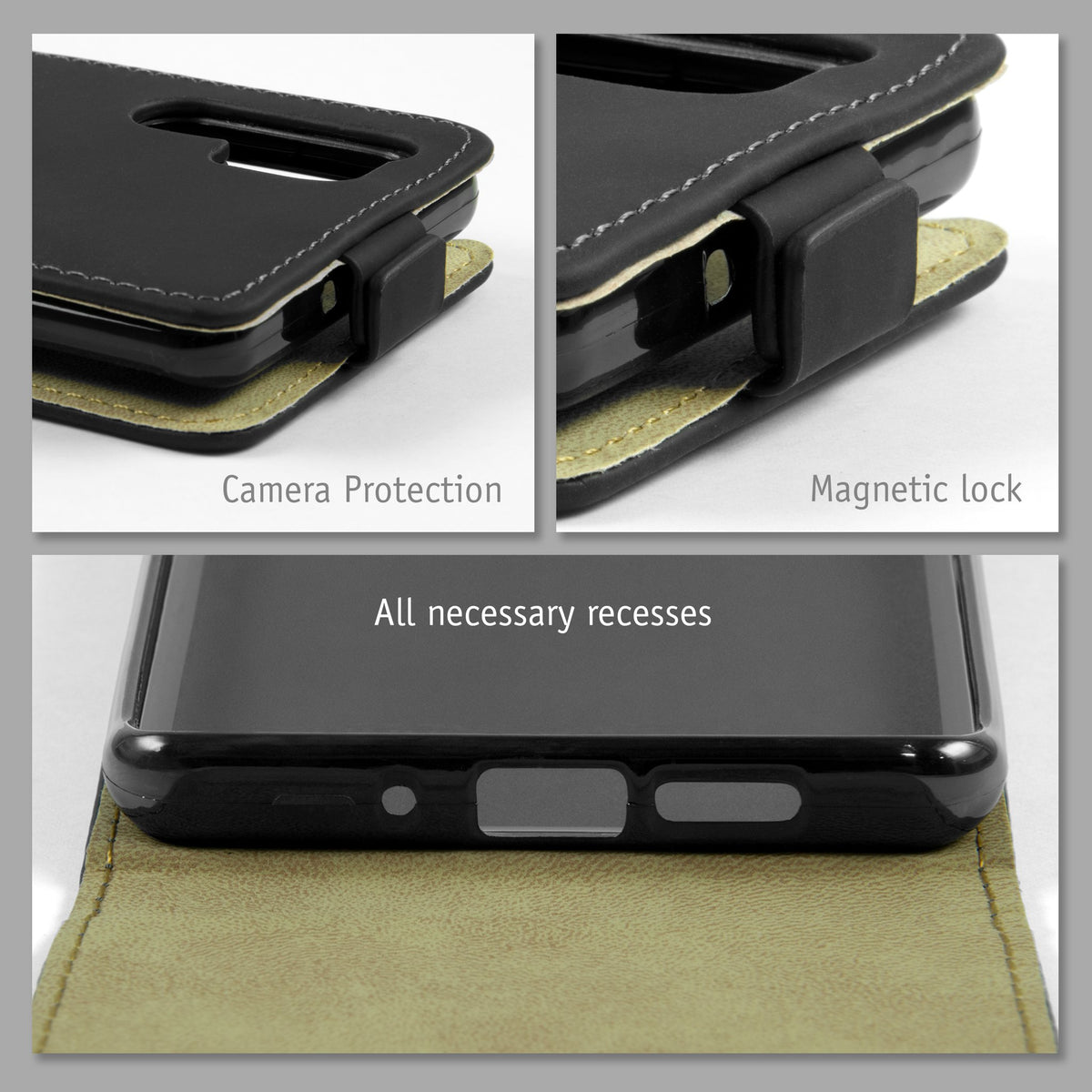 Kunst-Lederhülle für Huawei P30 Pro / P30 Pro New Edition - Flip-Case schwarz – Ansicht 4