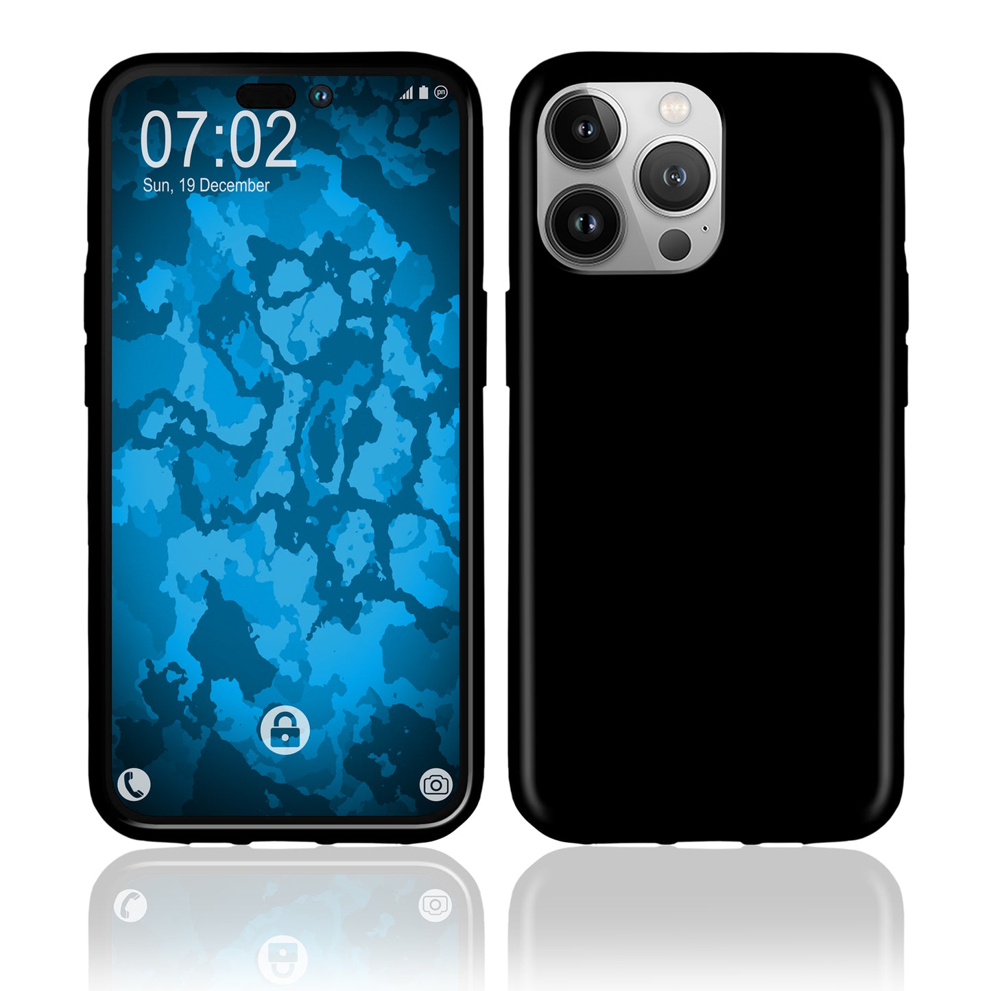 PhoneNatic Case kompatibel mit iPhone 14 Pro Max – Schwarz Silikon Hülle crystal-case Cover