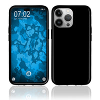 PhoneNatic Case kompatibel mit iPhone 14 Pro Max – Schwarz Silikon Hülle crystal-case Cover