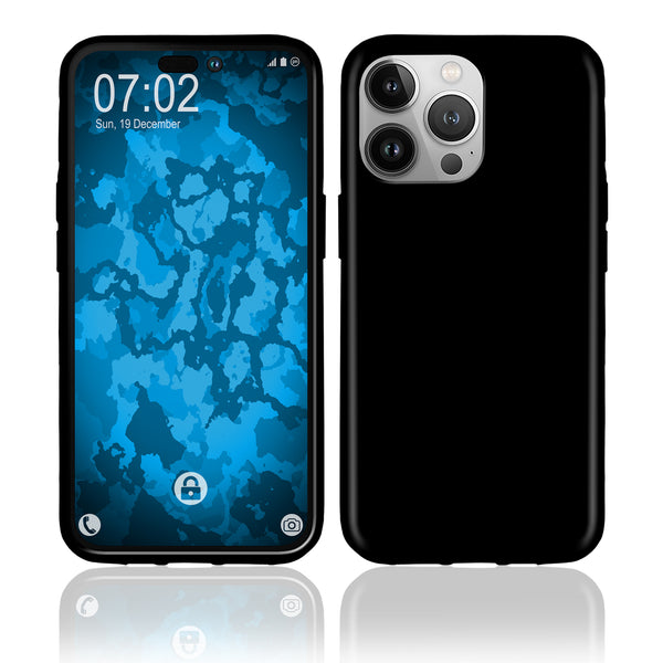 PhoneNatic Case kompatibel mit iPhone 14 Pro Max – Schwarz Silikon Hülle crystal-case Cover