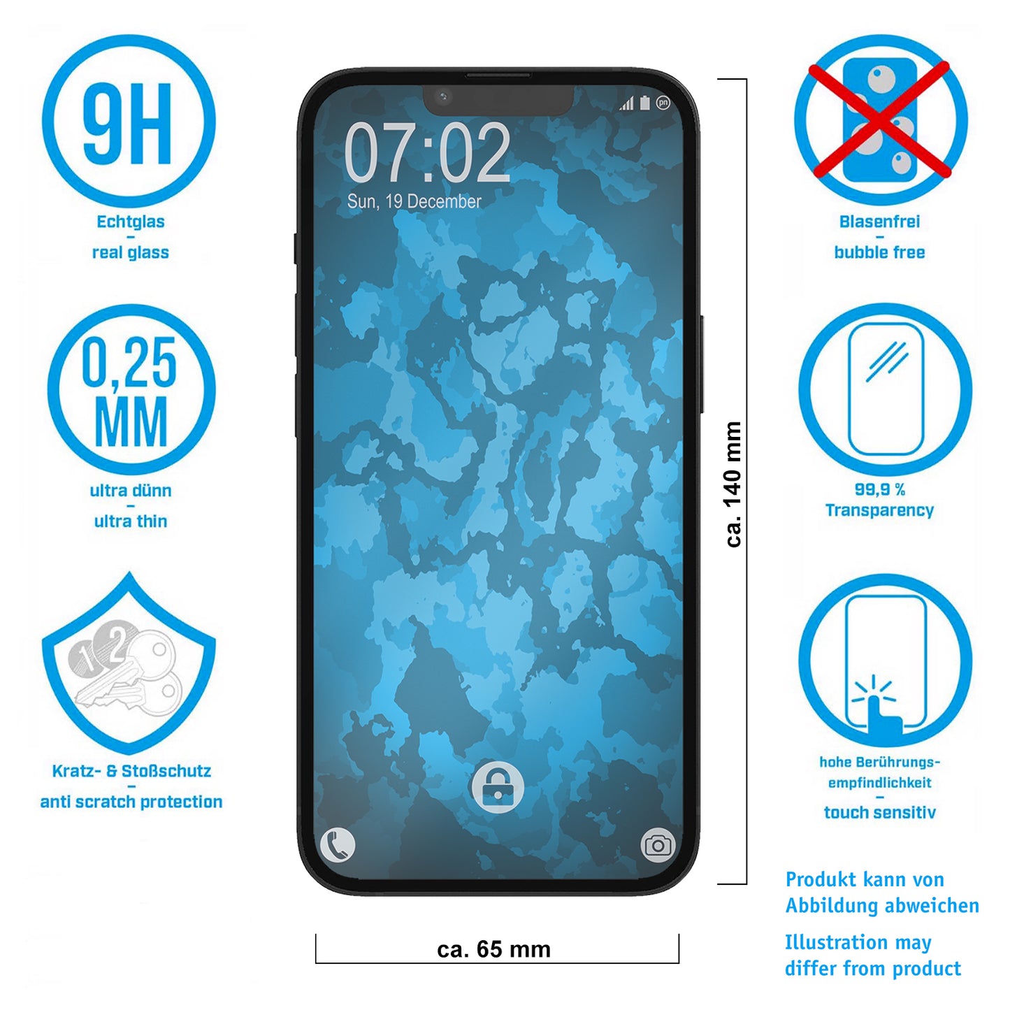 3x Glasfolie klar für Apple iPhone 15 – Panzerglas für iPhone 15
