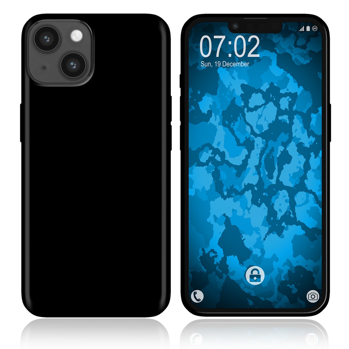 PhoneNatic Case kompatibel mit iPhone 15 – Schwarz Silikon Hülle crystal-case Cover