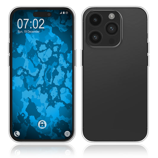 PhoneNatic Case kompatibel mit iPhone 15 Pro – Transparent Silikon Hülle crystal-case Cover