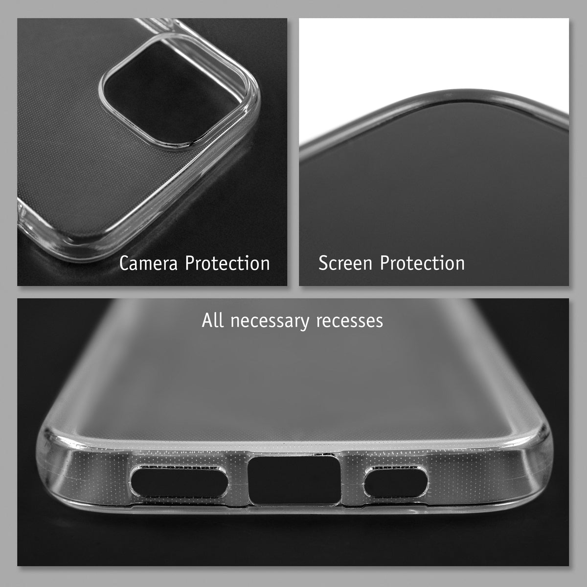PhoneNatic Case kompatibel mit iPhone 15 Pro Max – Schwarz Silikon Hülle crystal-case Cover