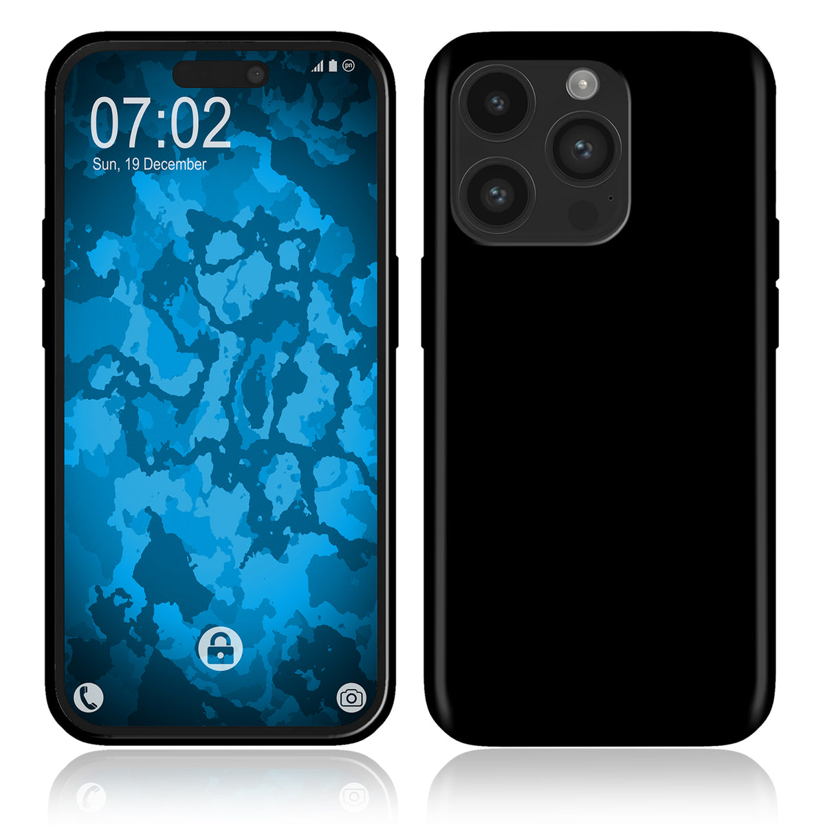 PhoneNatic Case kompatibel mit iPhone 15 Pro Max – Schwarz Silikon Hülle crystal-case Cover