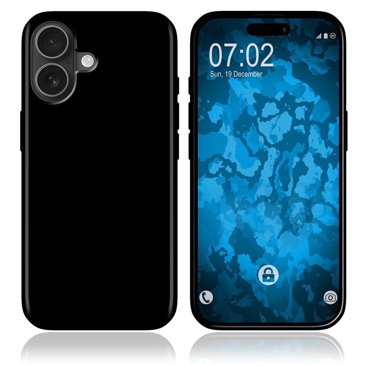 PhoneNatic Case kompatibel mit iPhone 16 – Schwarz Silikon Hülle crystal-case Cover
