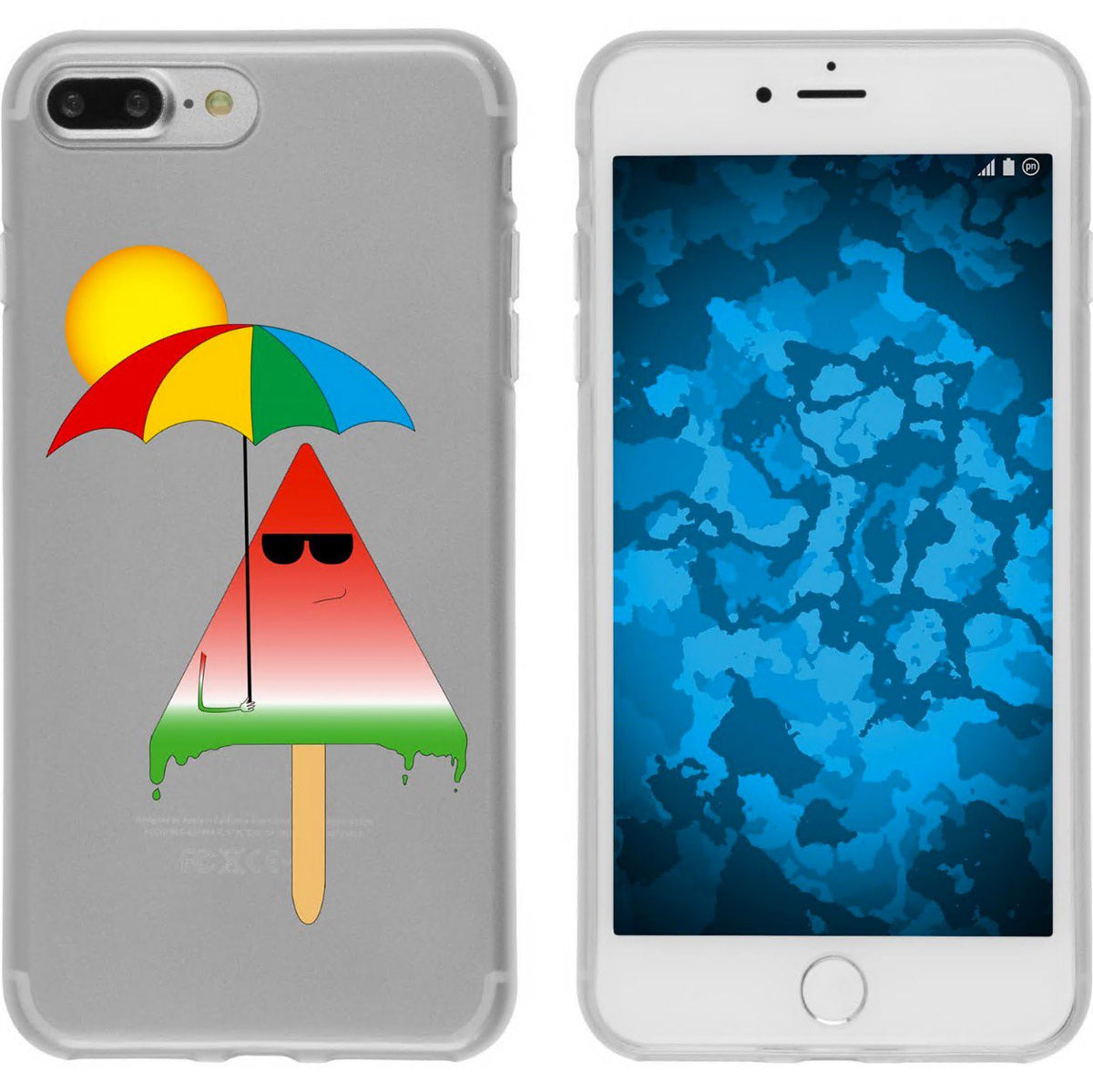 Case für Apple iPhone 8 Plus Silikon-Hülle Sommer Ananas M2 – Ansicht 4
