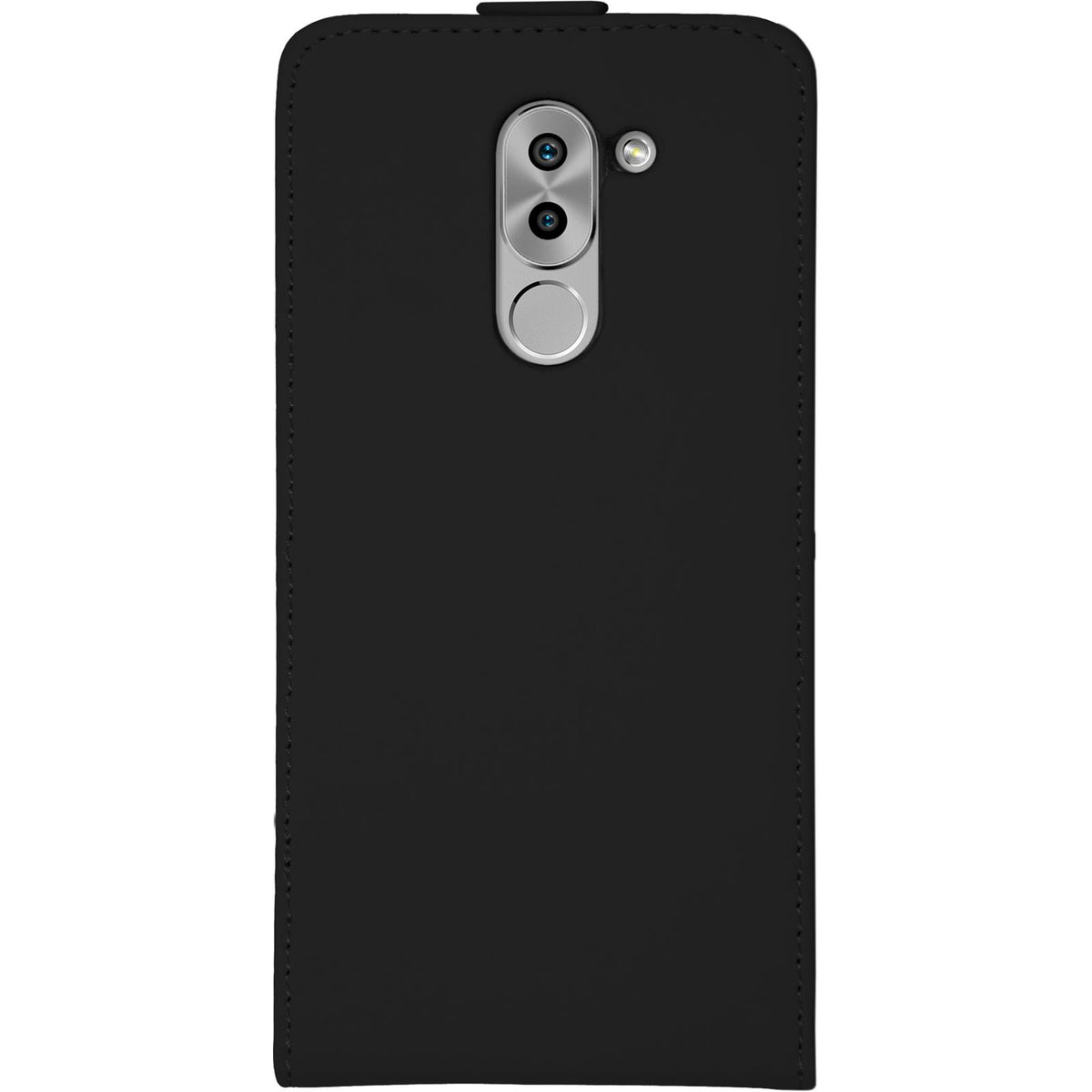 Kunst-Lederhülle für Huawei Honor 6x - Flip-Case schwarz – Ansicht 2