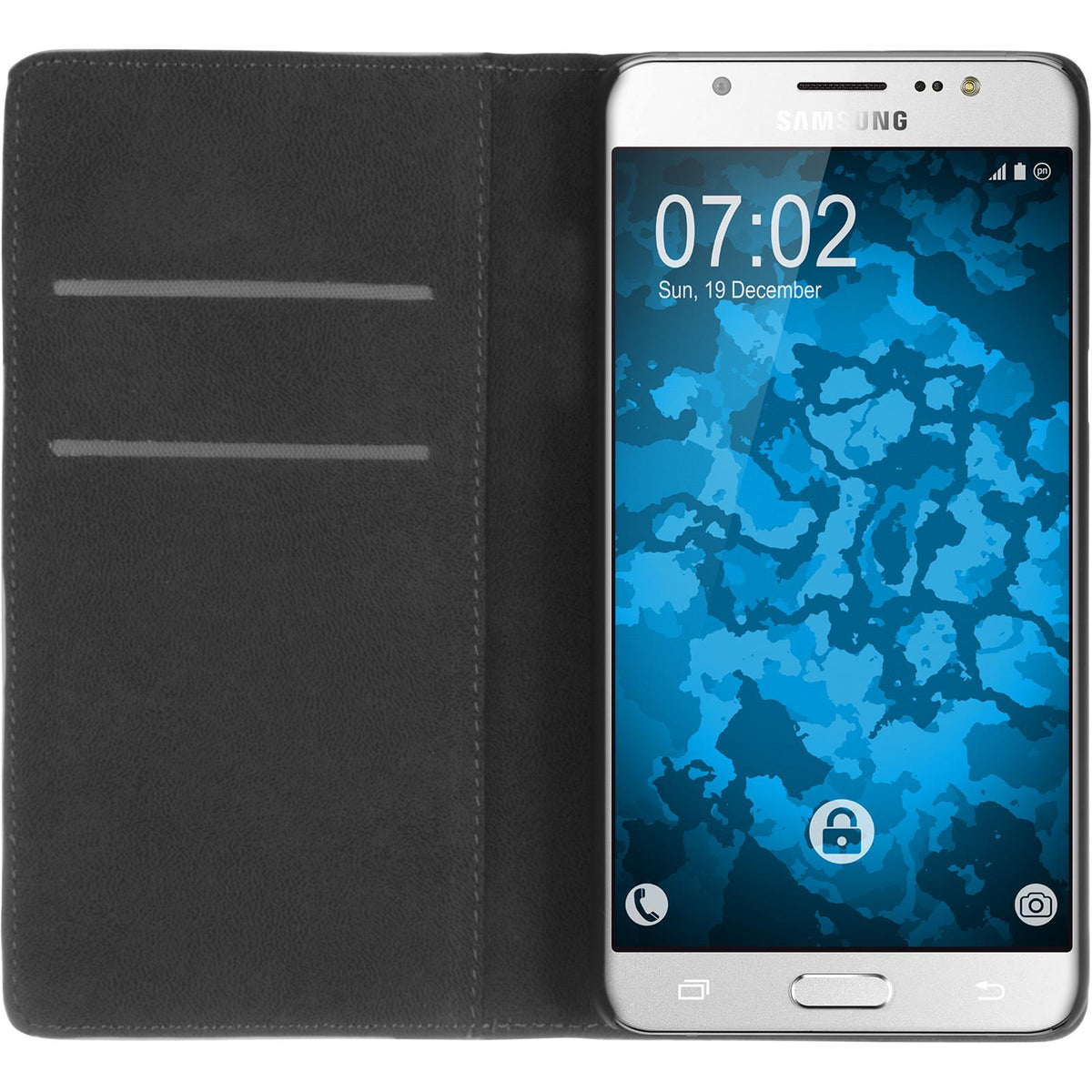Kunst-Lederhülle für Samsung Galaxy J5 (2016) J510 - Book-Case weiß – Ansicht 2
