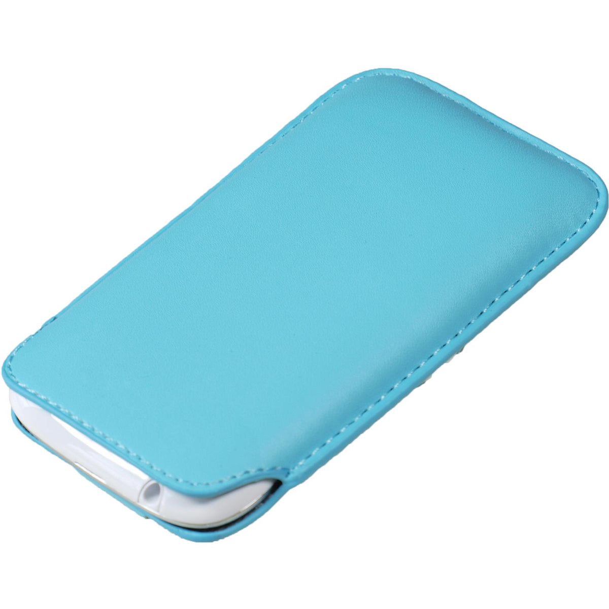 Kunst-Lederhülle für Samsung Galaxy S3 Mini - Tasche hellblau – Ansicht 3