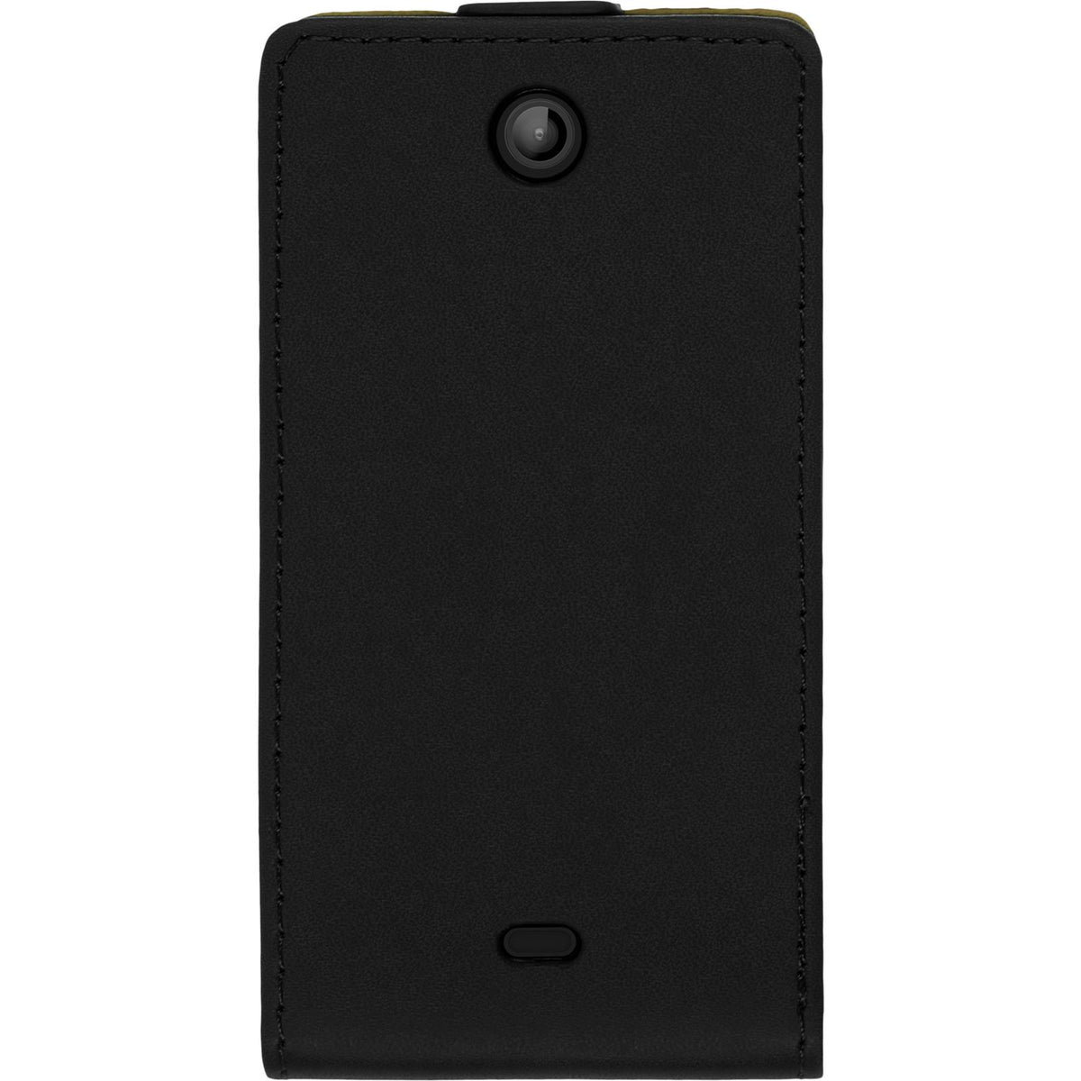 Kunst-Lederhülle für Microsoft Lumia 430 Dual - Flip-Case schwarz – Ansicht 3