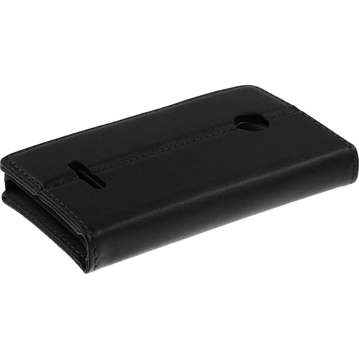 Kunst-Lederhülle für Microsoft Lumia 435 - Book-Case schwarz – Ansicht 4