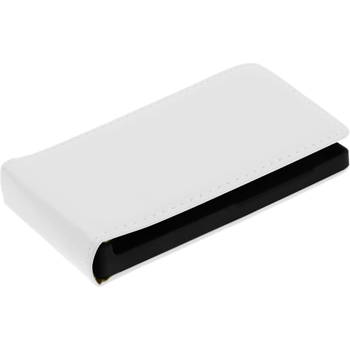 Kunst-Lederhülle für Microsoft Lumia 435 - Flip-Case weiß – Ansicht 2