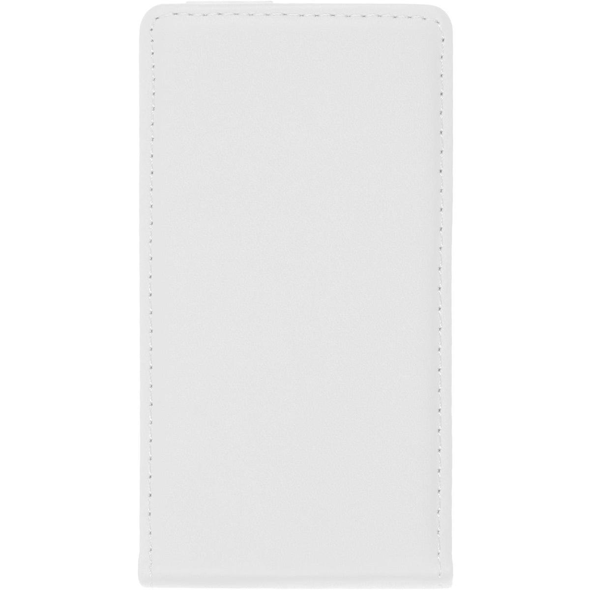 Kunst-Lederhülle für Microsoft Lumia 435 - Flip-Case weiß – Ansicht 4