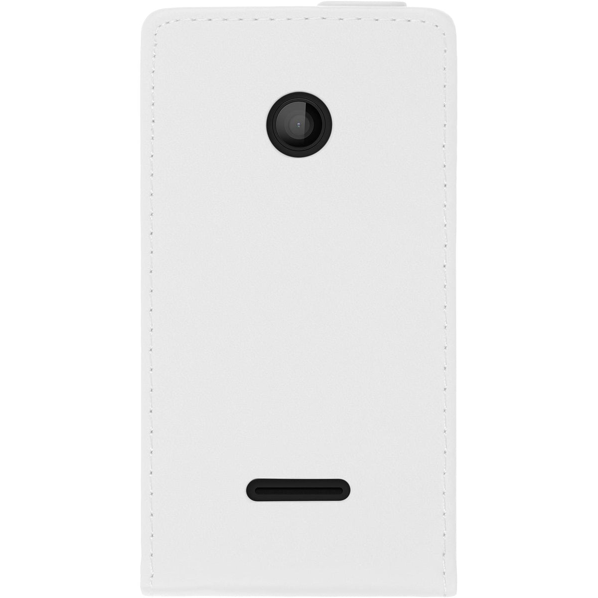 Kunst-Lederhülle für Microsoft Lumia 435 - Flip-Case weiß – Ansicht 5