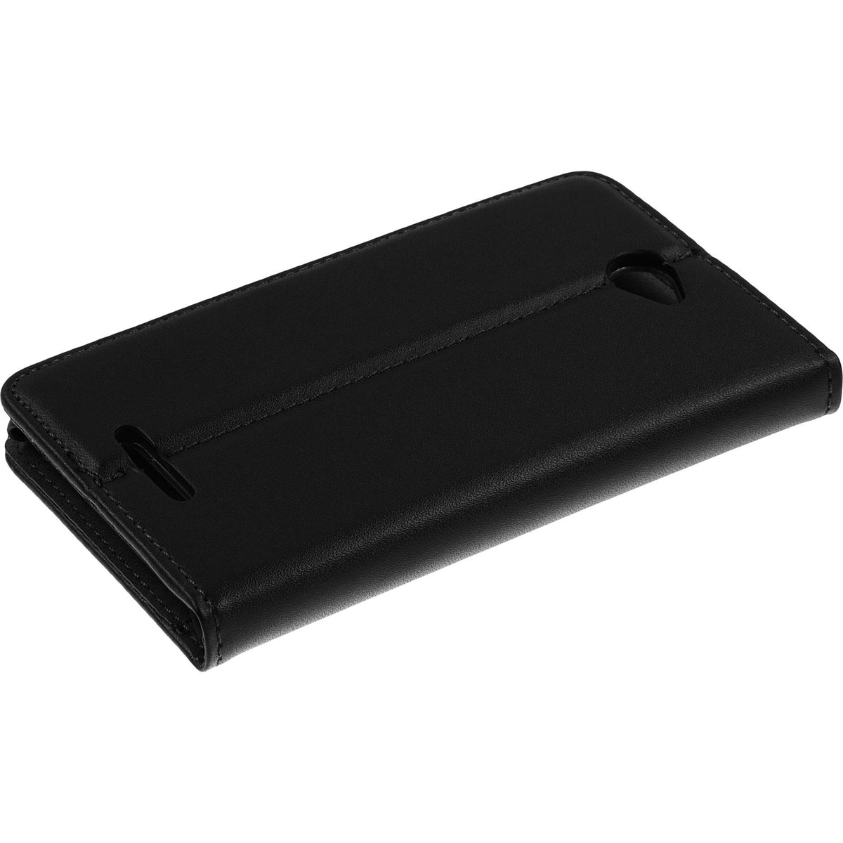 Kunst-Lederhülle für Sony Xperia E4 - Book-Case schwarz – Ansicht 4