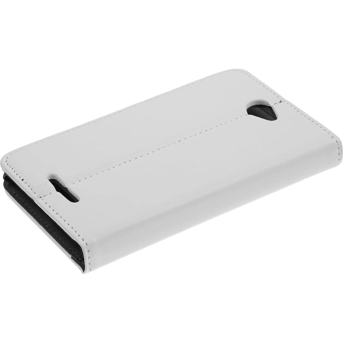 Kunst-Lederhülle für Sony Xperia E4 - Book-Case weiß – Ansicht 4
