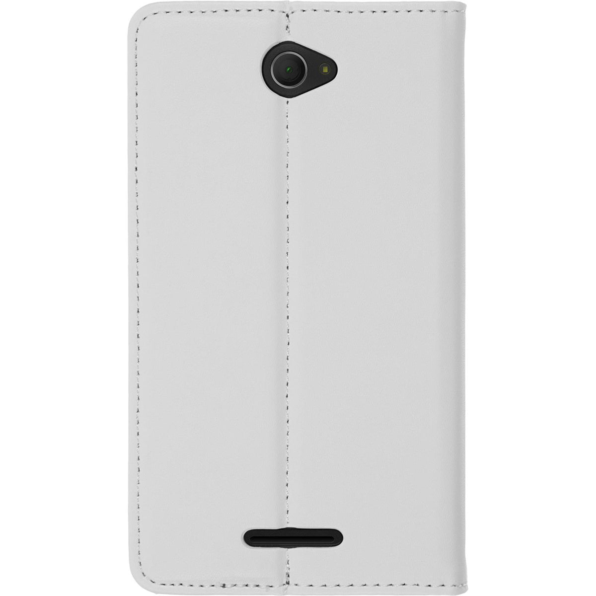 Kunst-Lederhülle für Sony Xperia E4 - Book-Case weiß – Ansicht 6