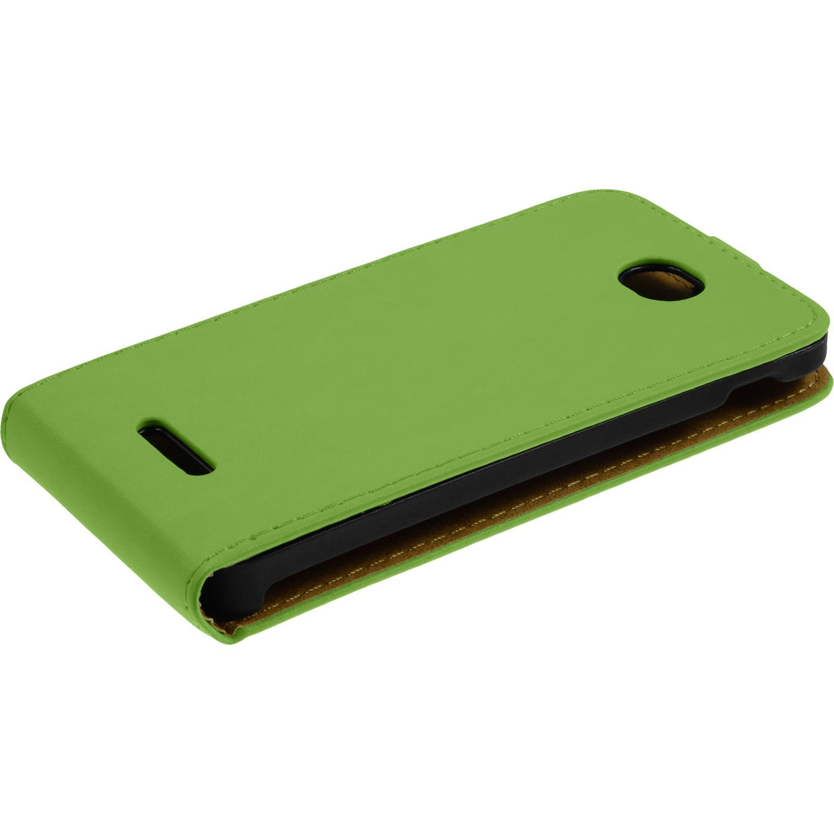 Kunst-Lederhülle für Sony Xperia E4 - Flip-Case grün – Ansicht 3