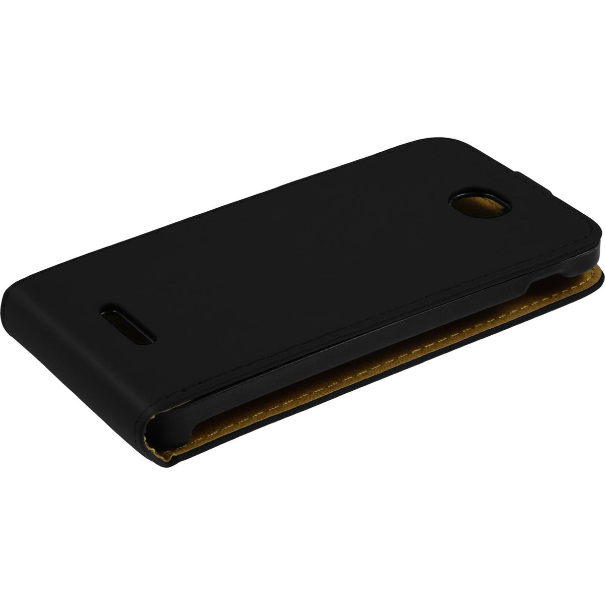 Kunst-Lederhülle für Sony Xperia E4 - Flip-Case schwarz – Ansicht 3