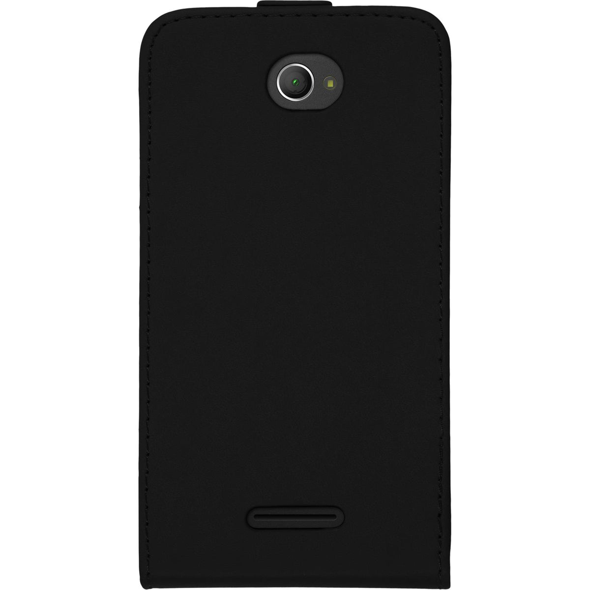 Kunst-Lederhülle für Sony Xperia E4 - Flip-Case schwarz – Ansicht 5