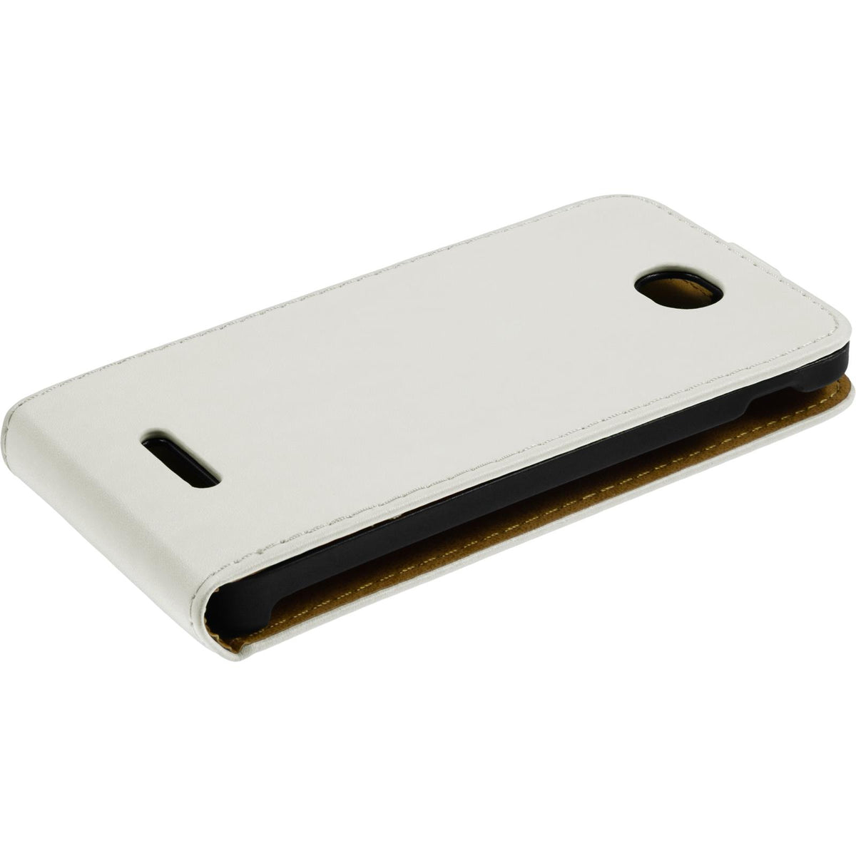 Kunst-Lederhülle für Sony Xperia E4 - Flip-Case weiß – Ansicht 3