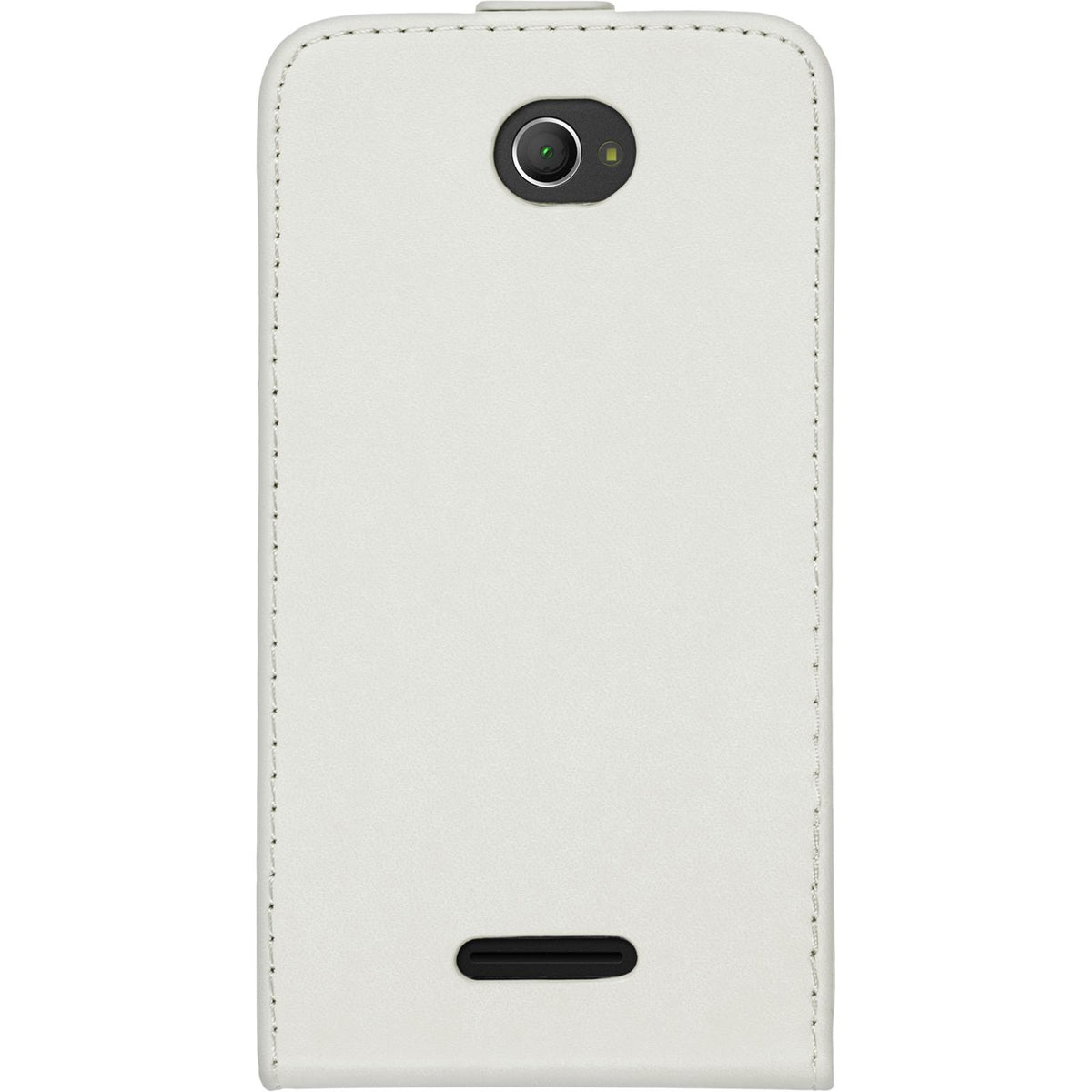Kunst-Lederhülle für Sony Xperia E4 - Flip-Case weiß – Ansicht 5
