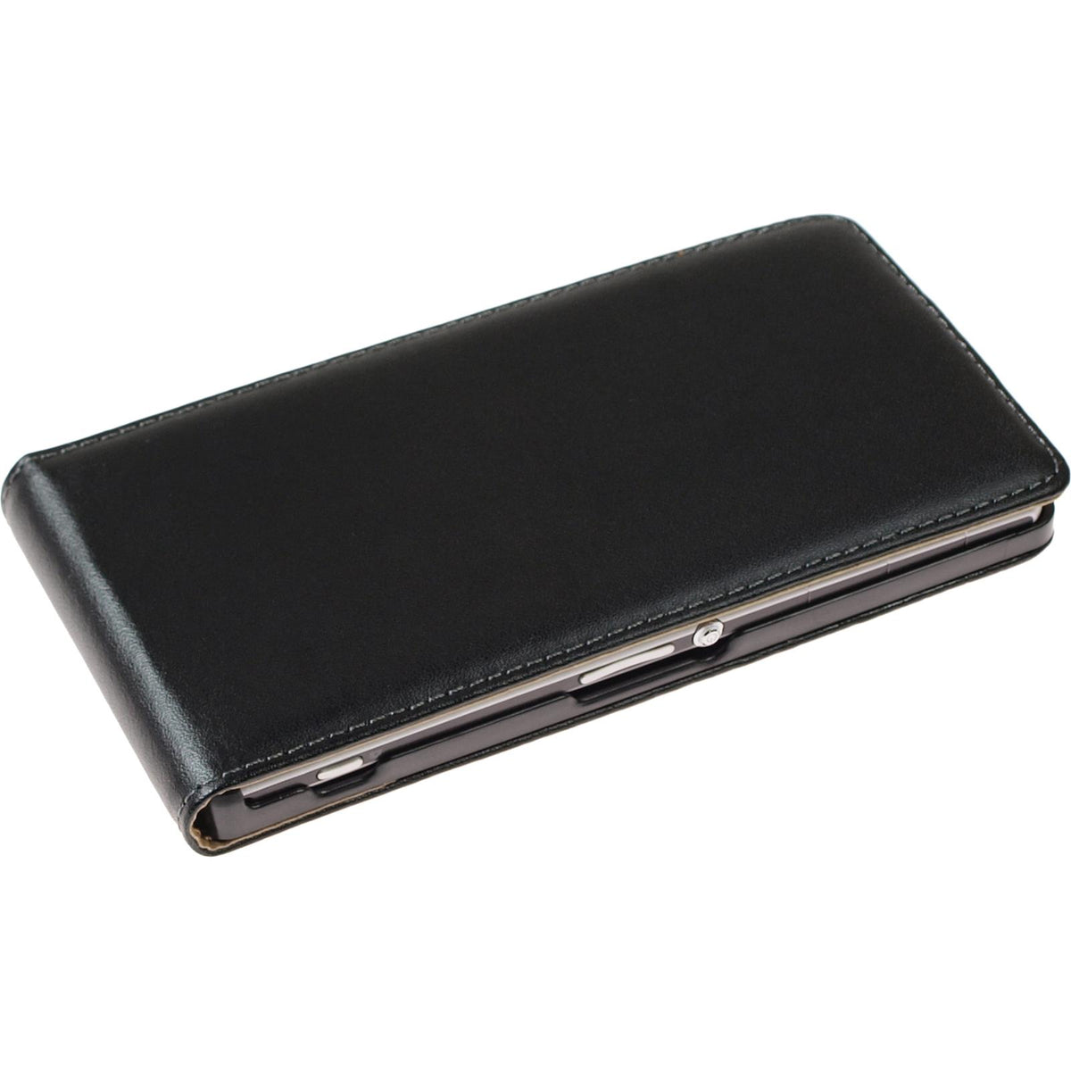 Kunst-Lederhülle für Sony Xperia Z1 - Flip-Case schwarz – Ansicht 2