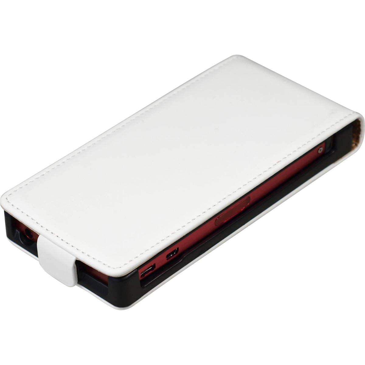 Kunst-Lederhülle für Sony Xperia P - Flip-Case weiß – Ansicht 2