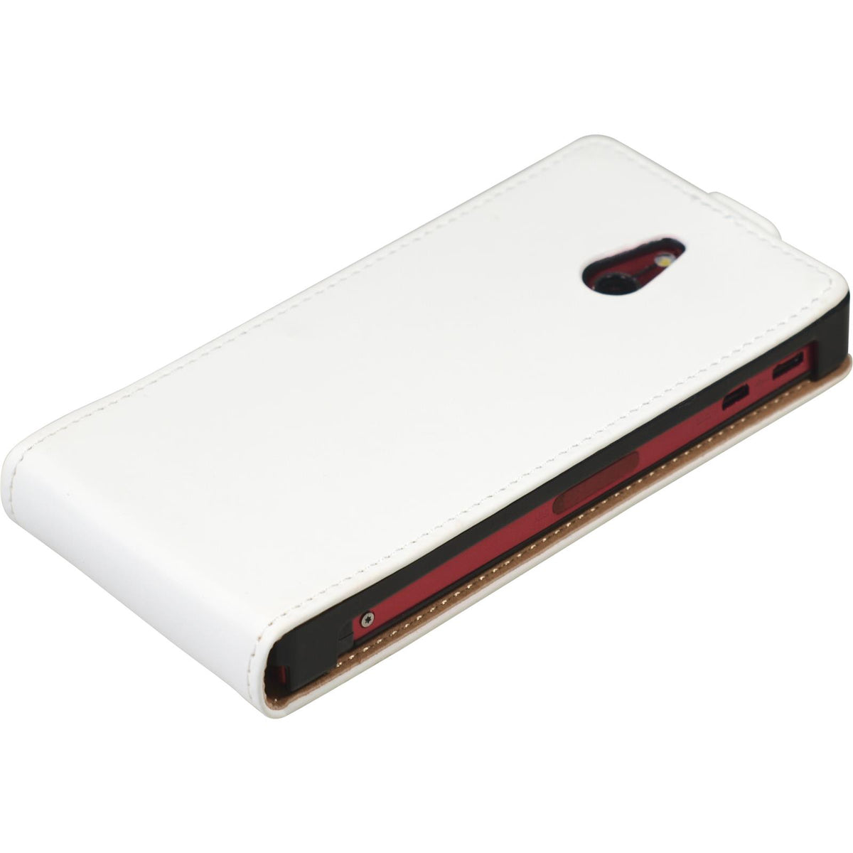 Kunst-Lederhülle für Sony Xperia P - Flip-Case weiß – Ansicht 3