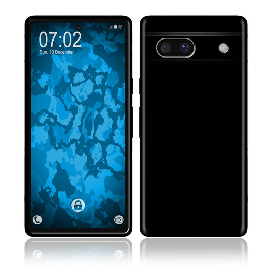 PhoneNatic Case kompatibel mit Google Pixel 7a – Schwarz Silikon Hülle crystal-case Cover