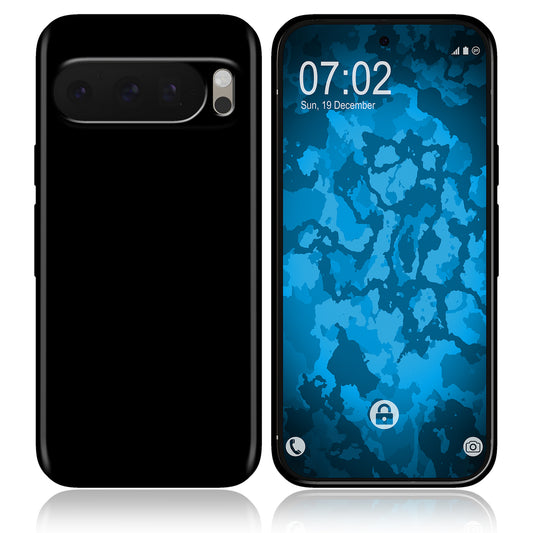 PhoneNatic Case kompatibel mit Google Pixel 9 Pro XL – Schwarz Silikon Hülle crystal-case Cover