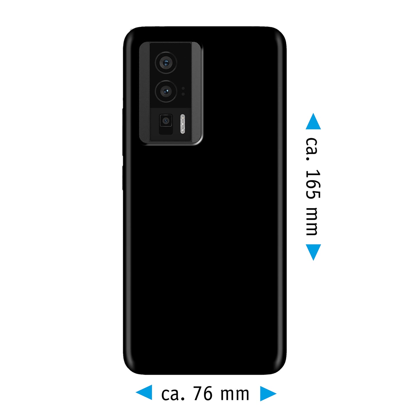 PhoneNatic Case kompatibel mit Xiaomi Poco F5 Pro – Schwarz Silikon Hülle crystal-case Cover