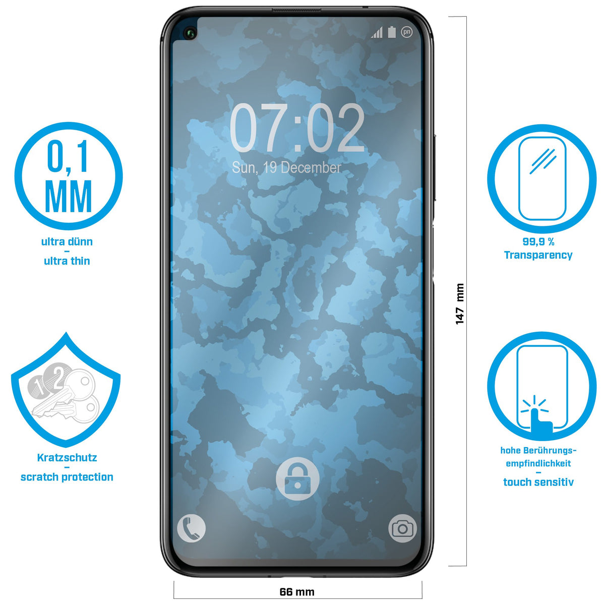 8er-Pack Displayschutzfolien klar für Huawei Honor 20 Pro – Ansicht 2
