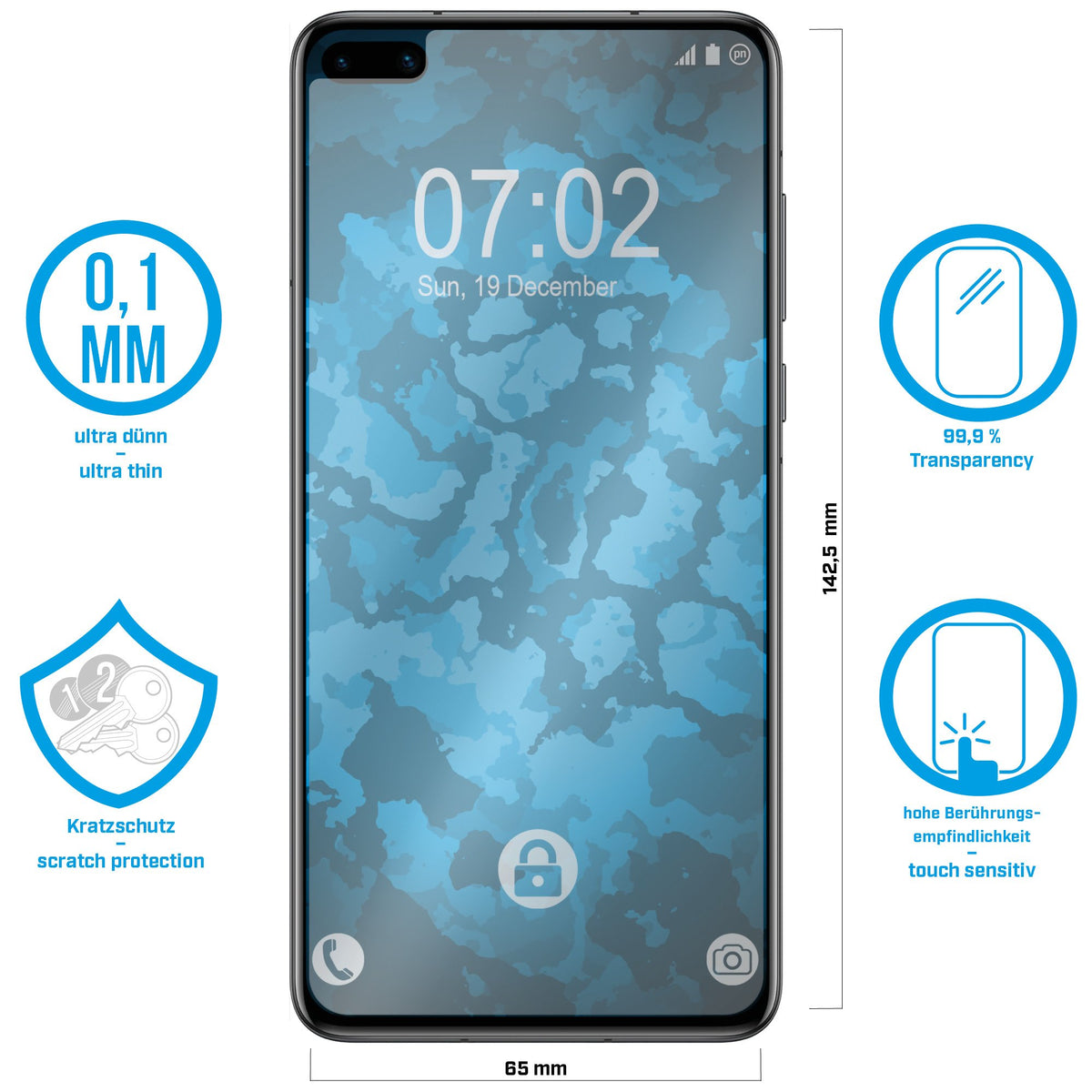 6er-Pack Displayschutzfolien klar für Huawei P40 – Ansicht 2