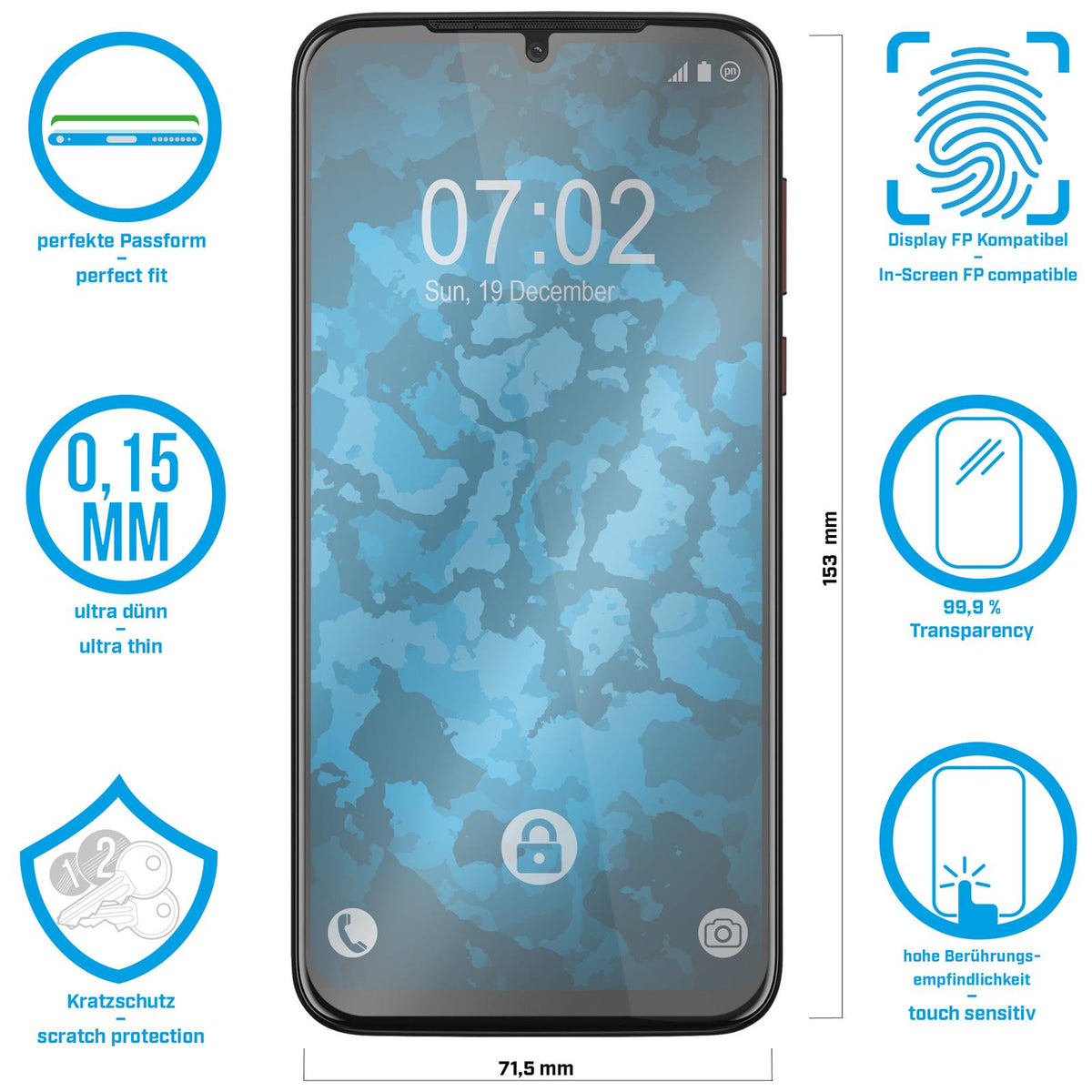 4er-Pack Displayschutzfolien klar Flexible Folien für Motorola Moto G8 Plus – Ansicht 2