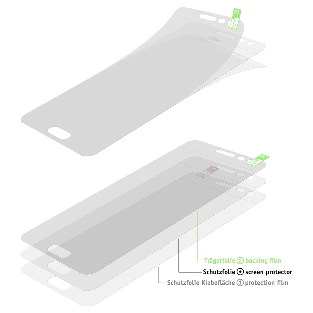 4er-Pack Displayschutzfolien klar Flexible Folien für Motorola One (P30 Play) – Ansicht 3